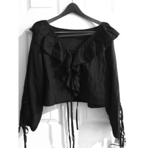 Stylenanda Ruffle Tie Blouse